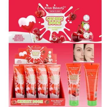 🍬 Lot de 12 Gels Exfoliants Visage 🍒 Cherry Boom - Kiss Beauty 120g : Peau Douce & Teint Éclatant ! ✨ 🌸 – Image 2