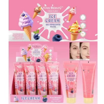 🍬 Lot de 12 Gels Exfoliants Visage 🍦 Ice Cream - Kiss Beauty 120g : Peau Douce & Teint Éclatant ! ✨ 🌸 – Image 2
