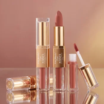 💄 Présentoir de 24 Rouges à Lèvres 2-en-1 Kiss Beauty "Two Kisses" : Le Duo Lèvres Parfait ! ✨ 💋