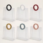 🛍️ Lot de 12 Sacs Translucides PVC (20x10x23 cm) : L'Écrin Dépoli avec Anses Rondes Colorées ! ✨ 🌈