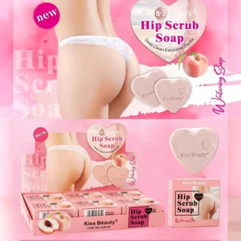 🍑 Lot de 12 Savons Exfoliants Fessiers Kiss Beauty "Hip Scrub Soap" (60 g) : Une Peau Lisse, Douce & Galbée ! ✨ 💖 – Image 2